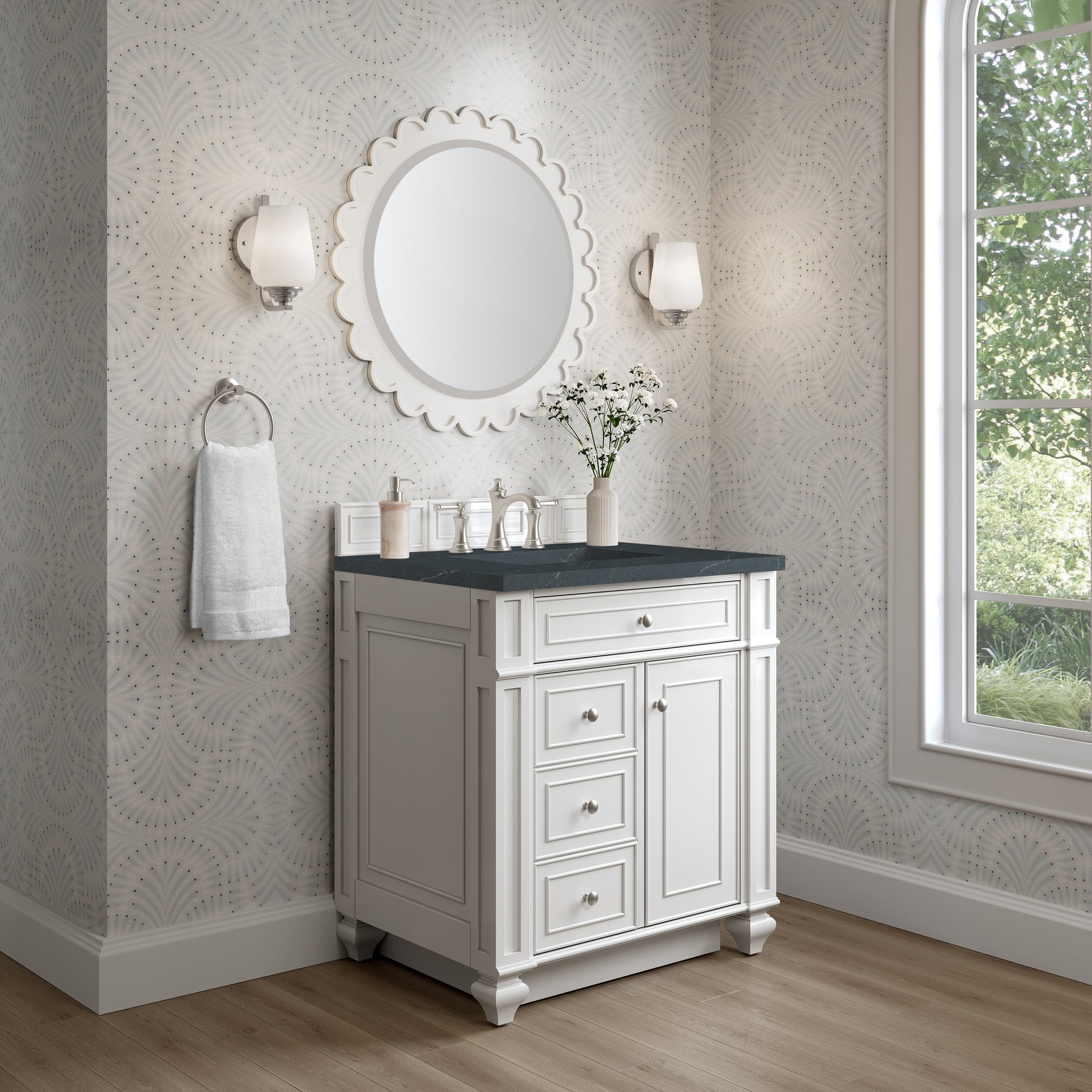 James Martin Bristol 30" Single Bathroom Vanity, Bright White, view 30