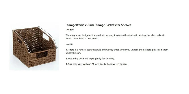 Wicker Baskets - Storage Natural 2 Pack by House Of Avana
