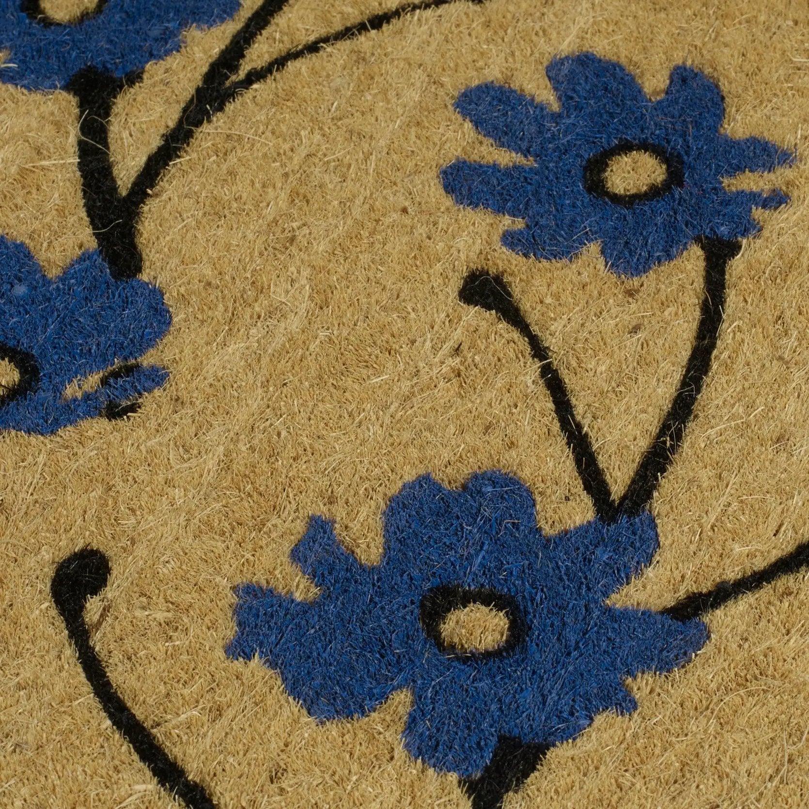Wild Flowers - Blue Coir Doormat by Fab Habitat