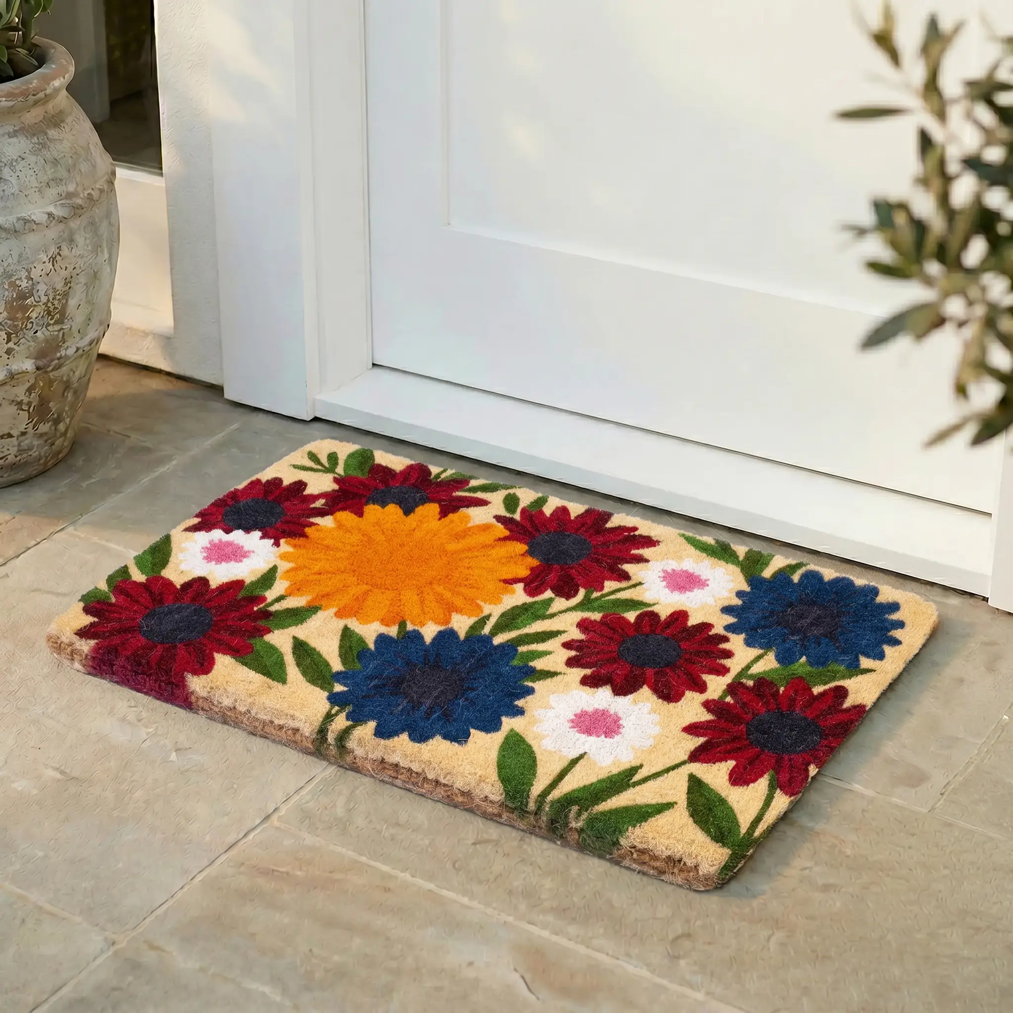 Wildflower Garden Coir Doormat by Fab Habitat