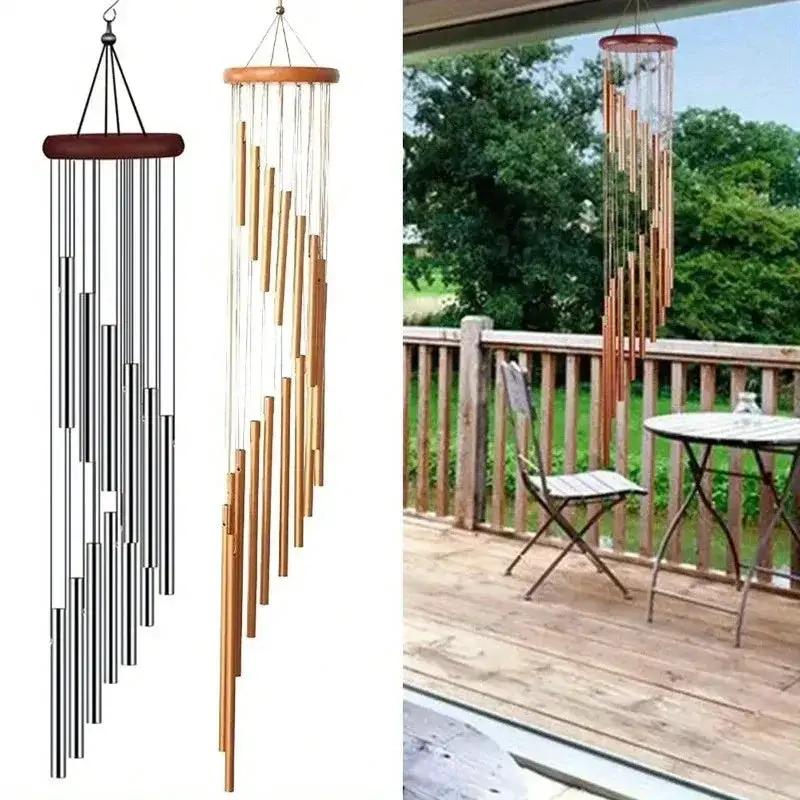 Wind Chimes - Golden Metal Aluminum by House Of Avana