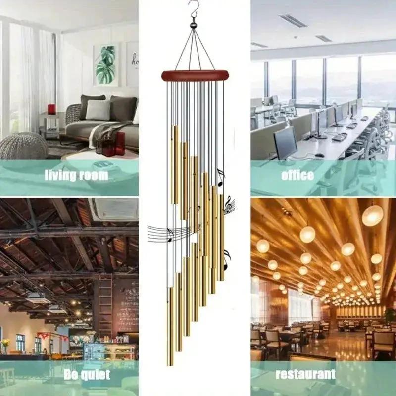 Wind Chimes - Golden Metal Aluminum by House Of Avana