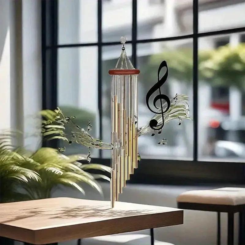 Wind Chimes - Golden Metal Aluminum by House Of Avana