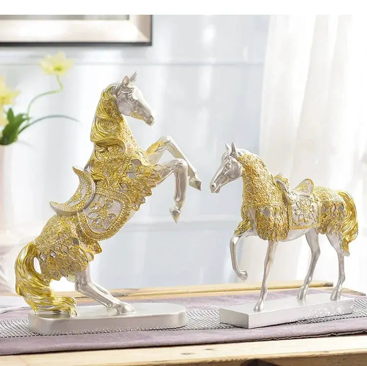 Decorative Horse Wine Bottle Holder Sculpture in Antique Silver by House Of Avana