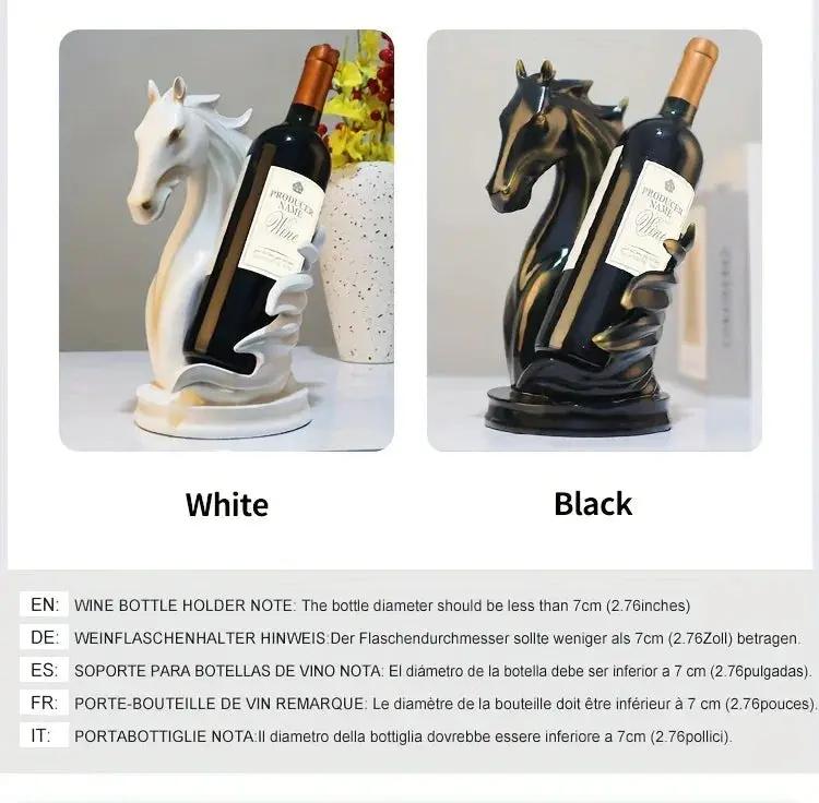 Wine Rack - Modern Horse Head Wooden by House Of Avana