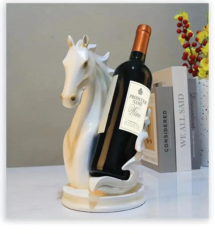 Wine Rack - Modern Horse Head Wooden by House Of Avana
