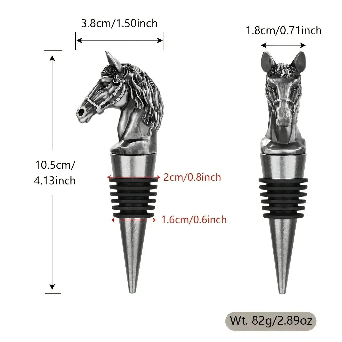 Wine Stopper - Metal Horse Head Champagne by House Of Avana