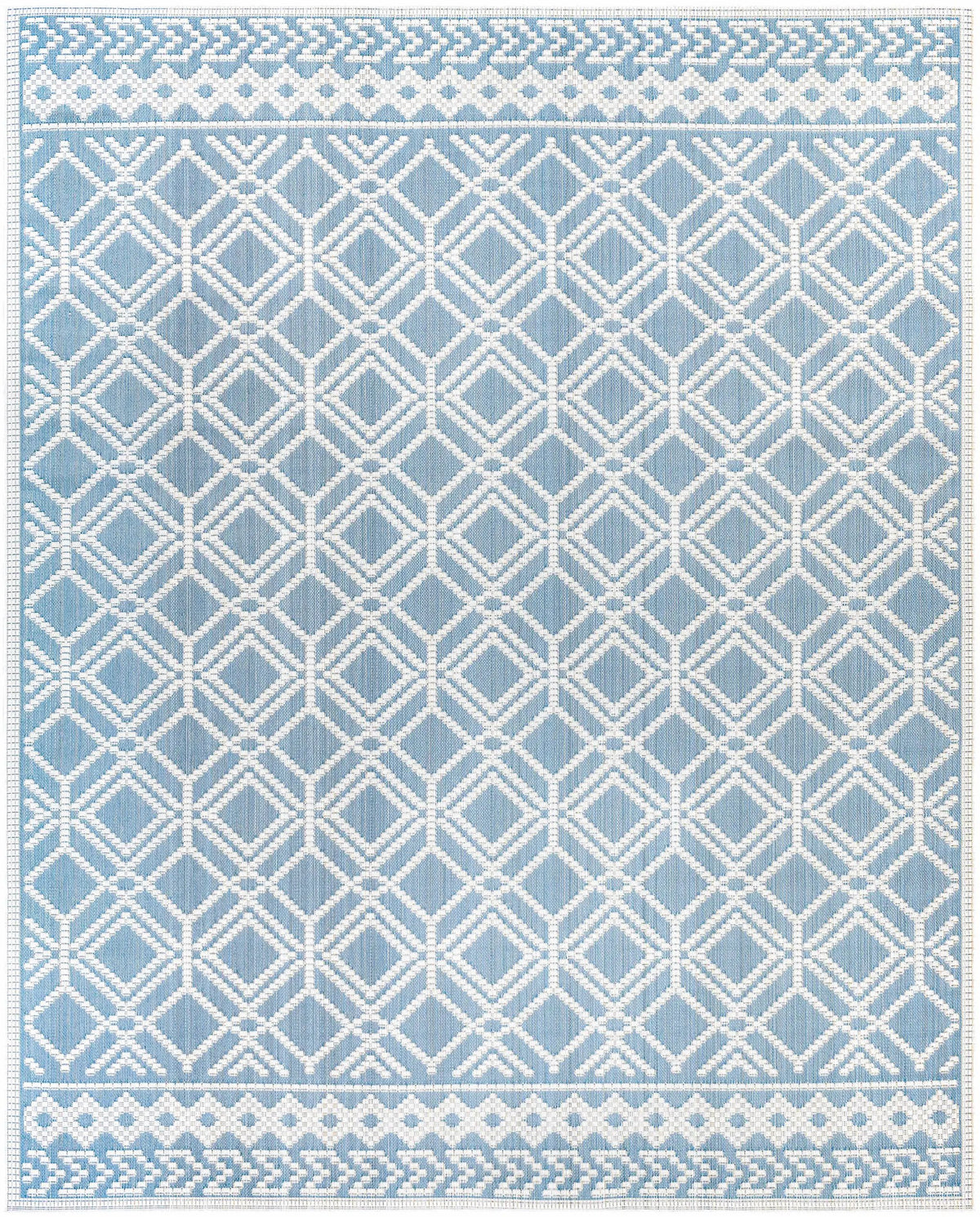 Wingina 8x10 Ice Blue Trellis Outdoor Rug - Clearance, photo 8 of 8