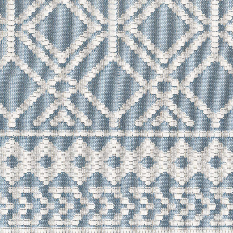 Wingina 8x10 Ice Blue Trellis Outdoor Rug - Clearance by Boutique Rugs