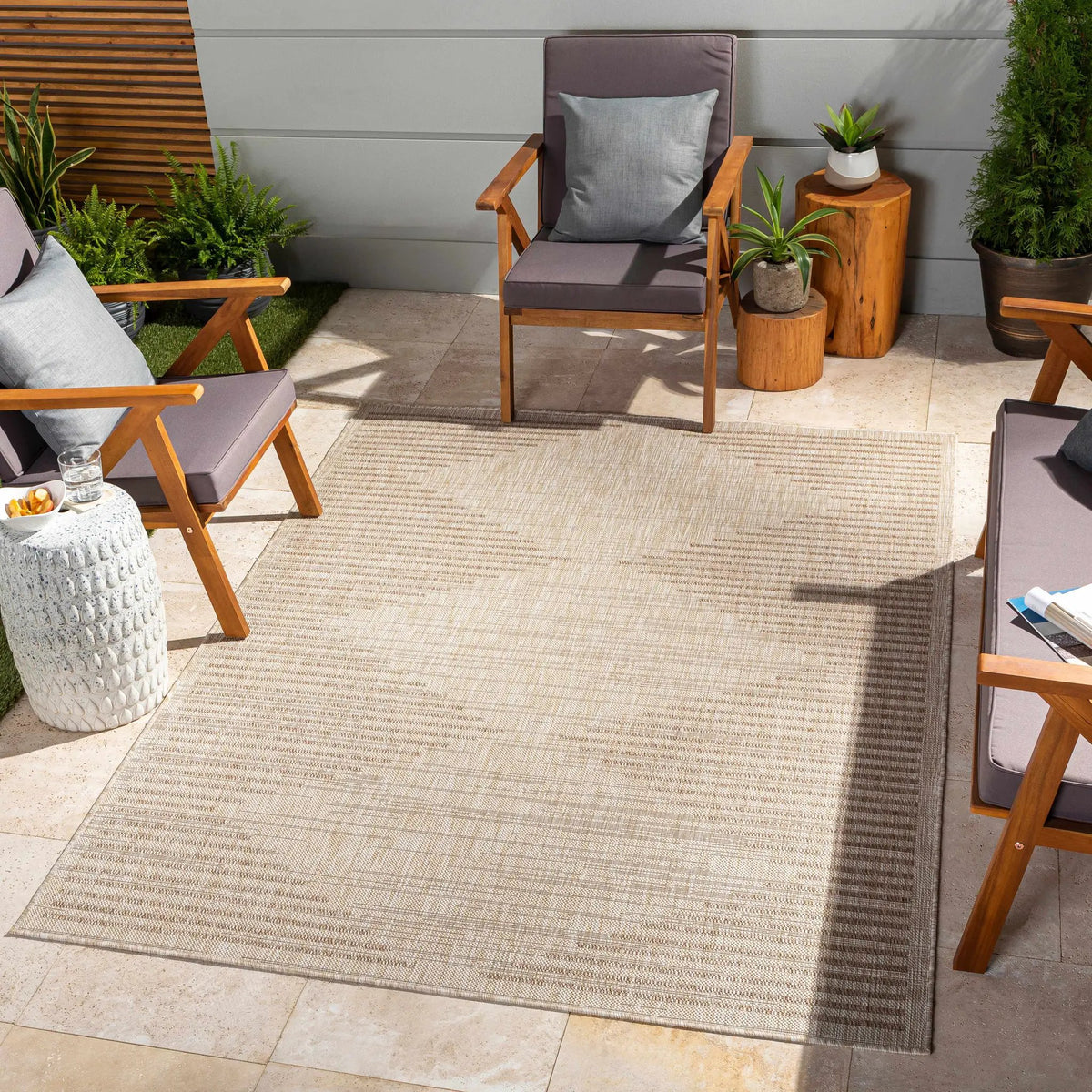 Winmalee Outdoor Area Rug, installed in a room