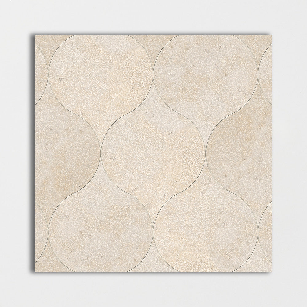 Thala Beige Fine Textured Winter Leaf Limestone Waterjet Mosaics 4 7/8x6 13/16 Limestone Fine Textured 4x8 Waterjet Mosaics — 2
