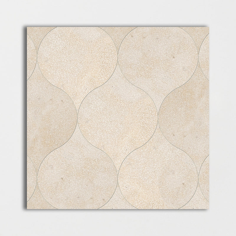 Thala Beige Fine Textured Winter Leaf Limestone Waterjet Mosaics 4 7/8x6 13/16 Limestone Fine Textured 4x8 Waterjet Mosaics — 2