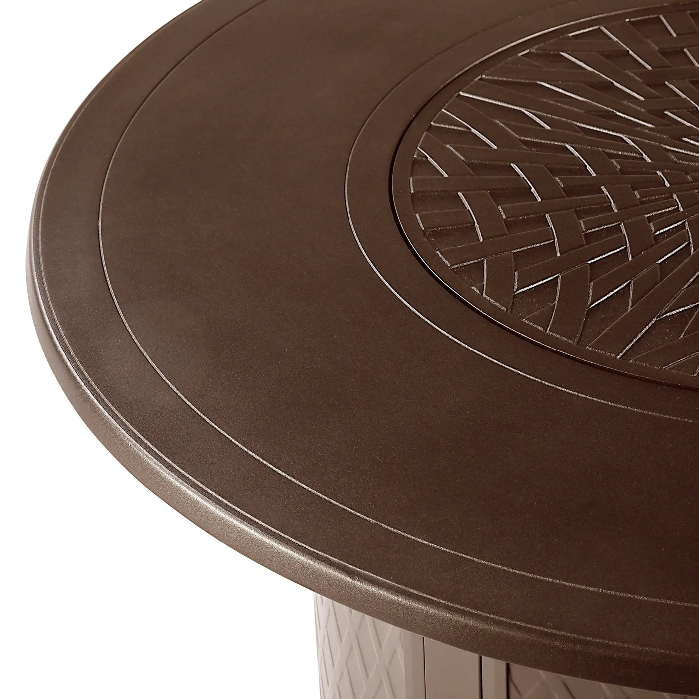 Aluminum 44-in Round Propane Fire Table with Beads, Covers and Lid by Sharicks