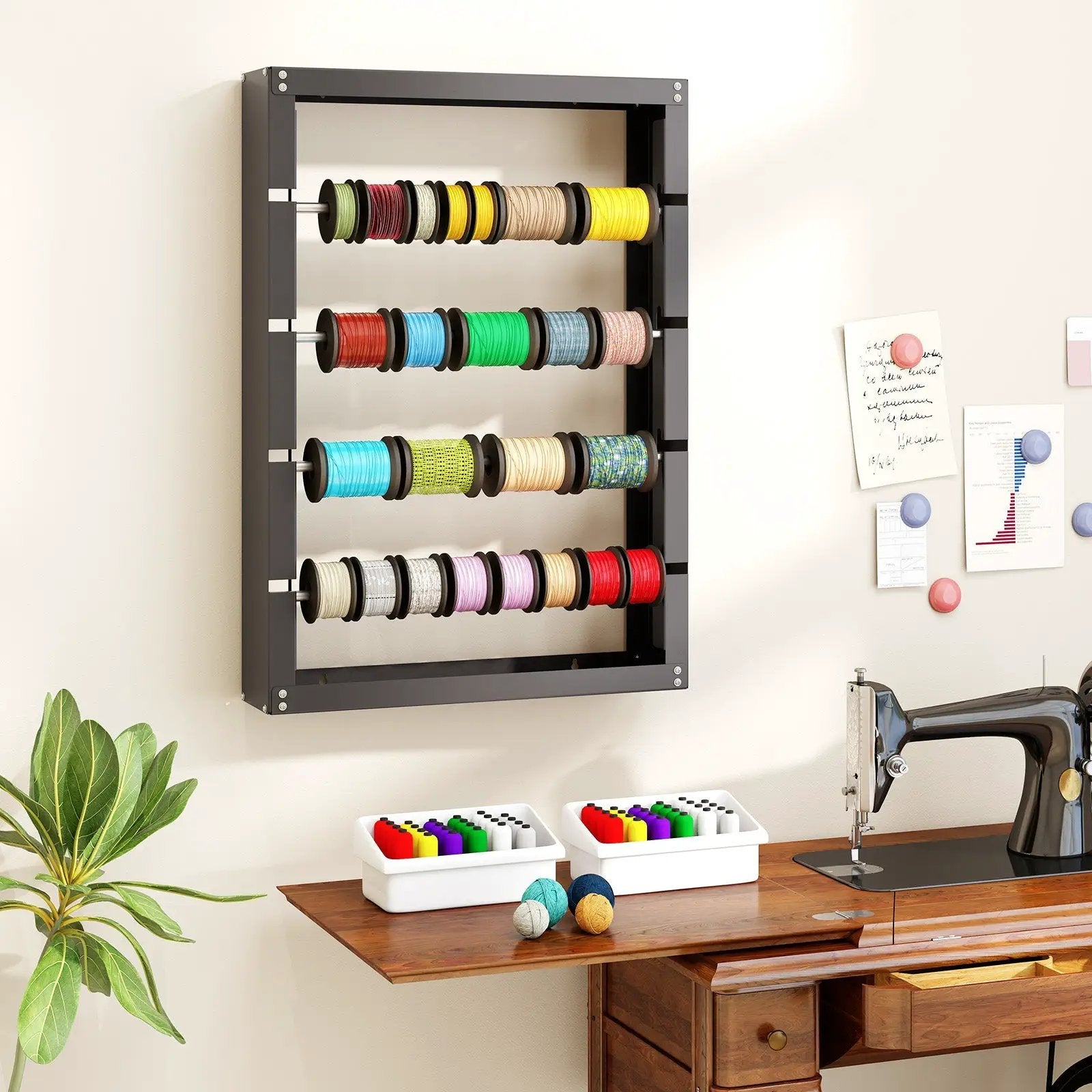 Wire Spool Rack with 4 Rods for Electrical Industrial and Retail Use-Gray by DirectDeals