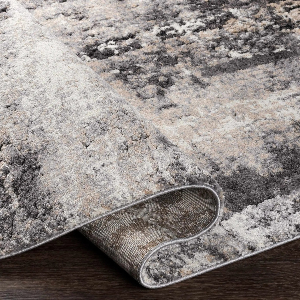 Witchford Abstract Charcoal Thick Rug, photo 5 of 7