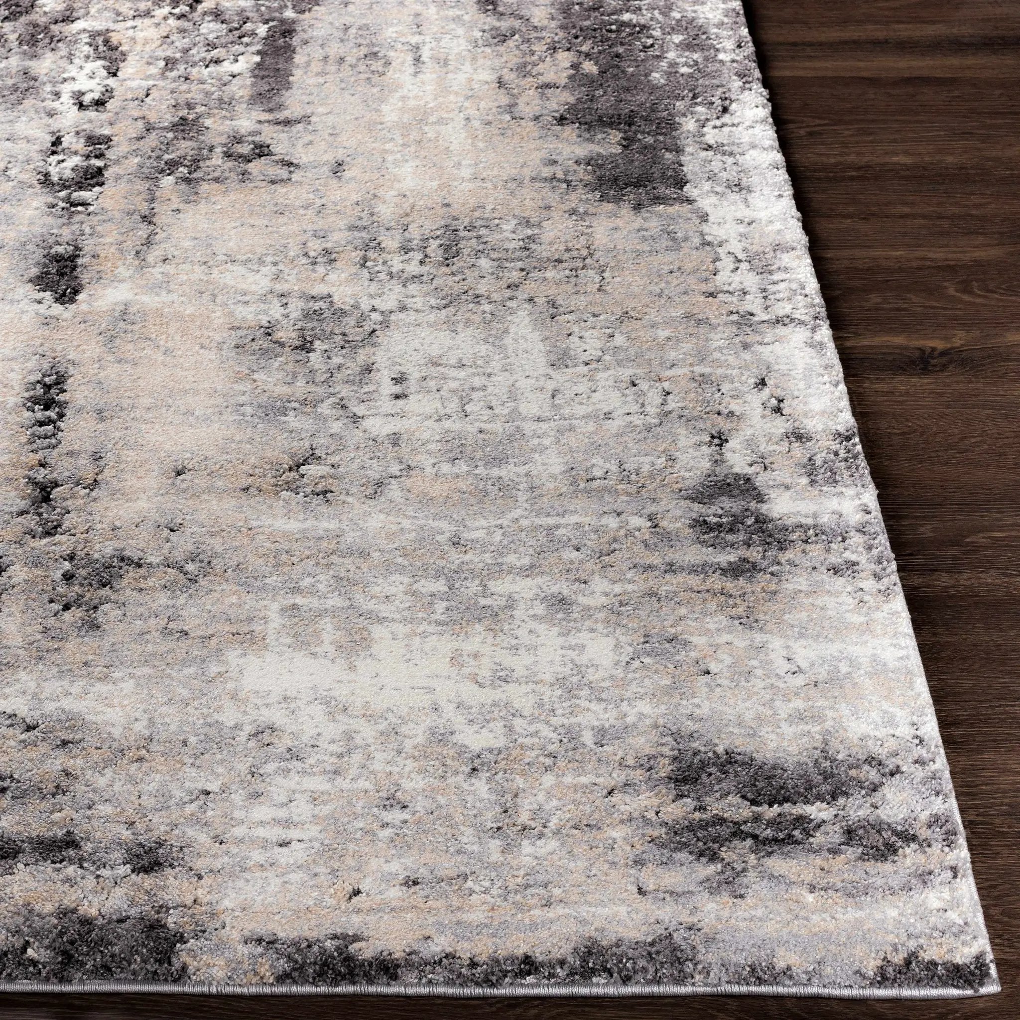 Witchford Abstract Charcoal Thick Rug by Boutique Rugs