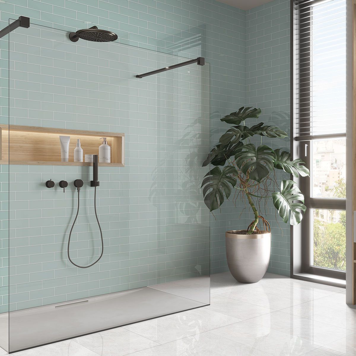 Sage Glossy Subway Ceramic Tiles 3x9 Ceramic Glossy 3x9 Tiles — 3