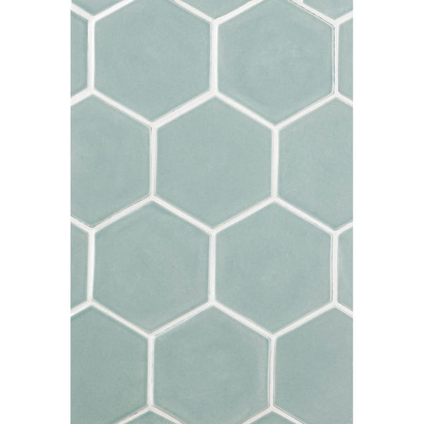 Sage Glossy Hexagon 5 Ceramic Tiles 5