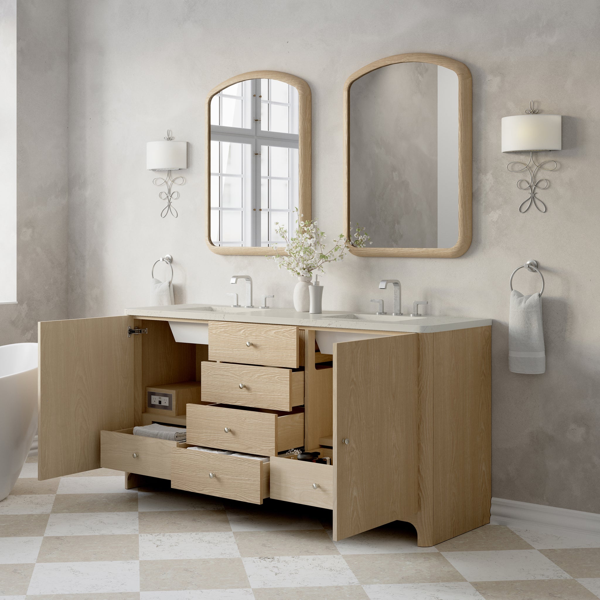James Martin Gracyn 72" Double Bathroom Vanity, Coastal Driftwood, view 29