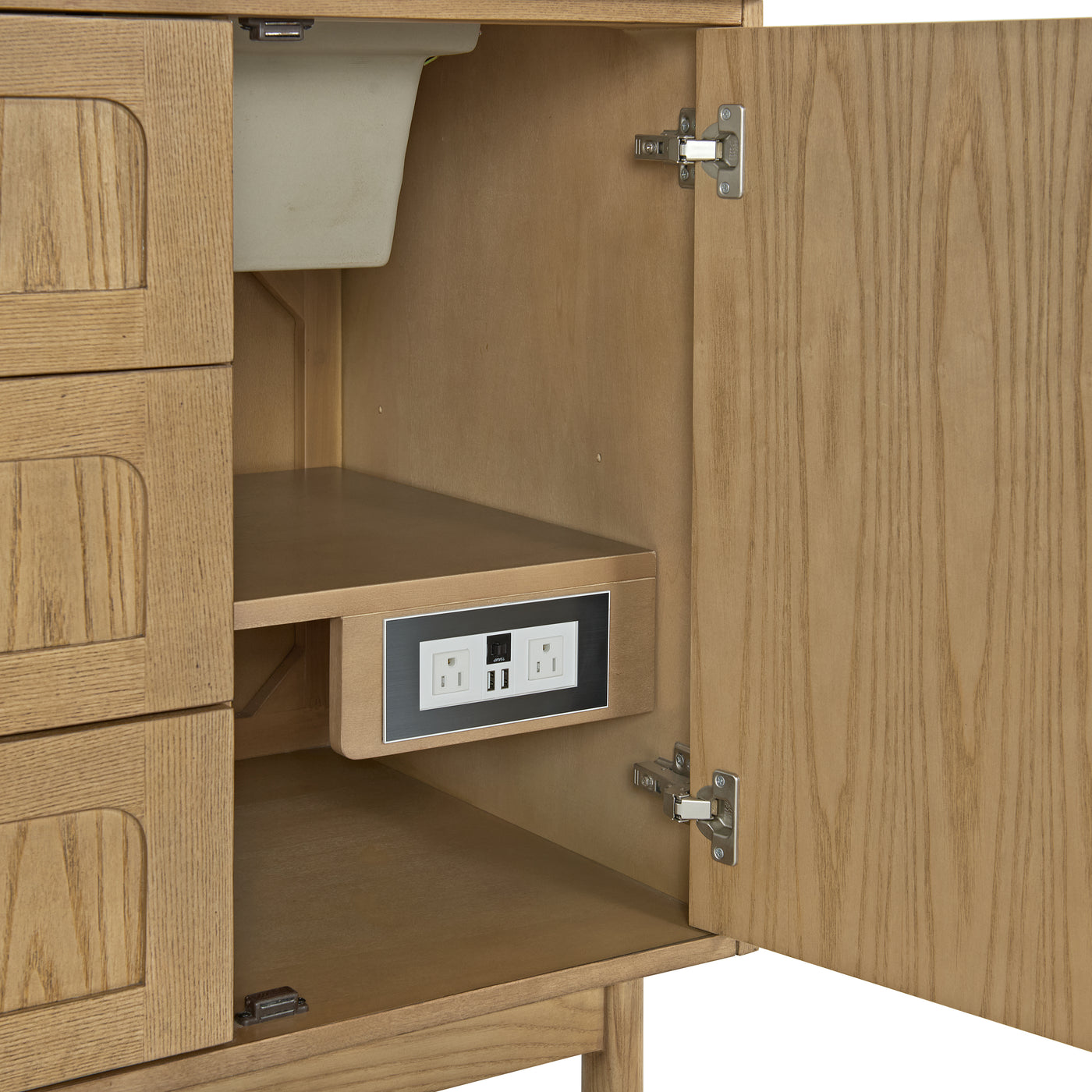 James Martin Laurent 60" Dual Mount Double Bathroom Vanity, Light Natural Oak, view 24