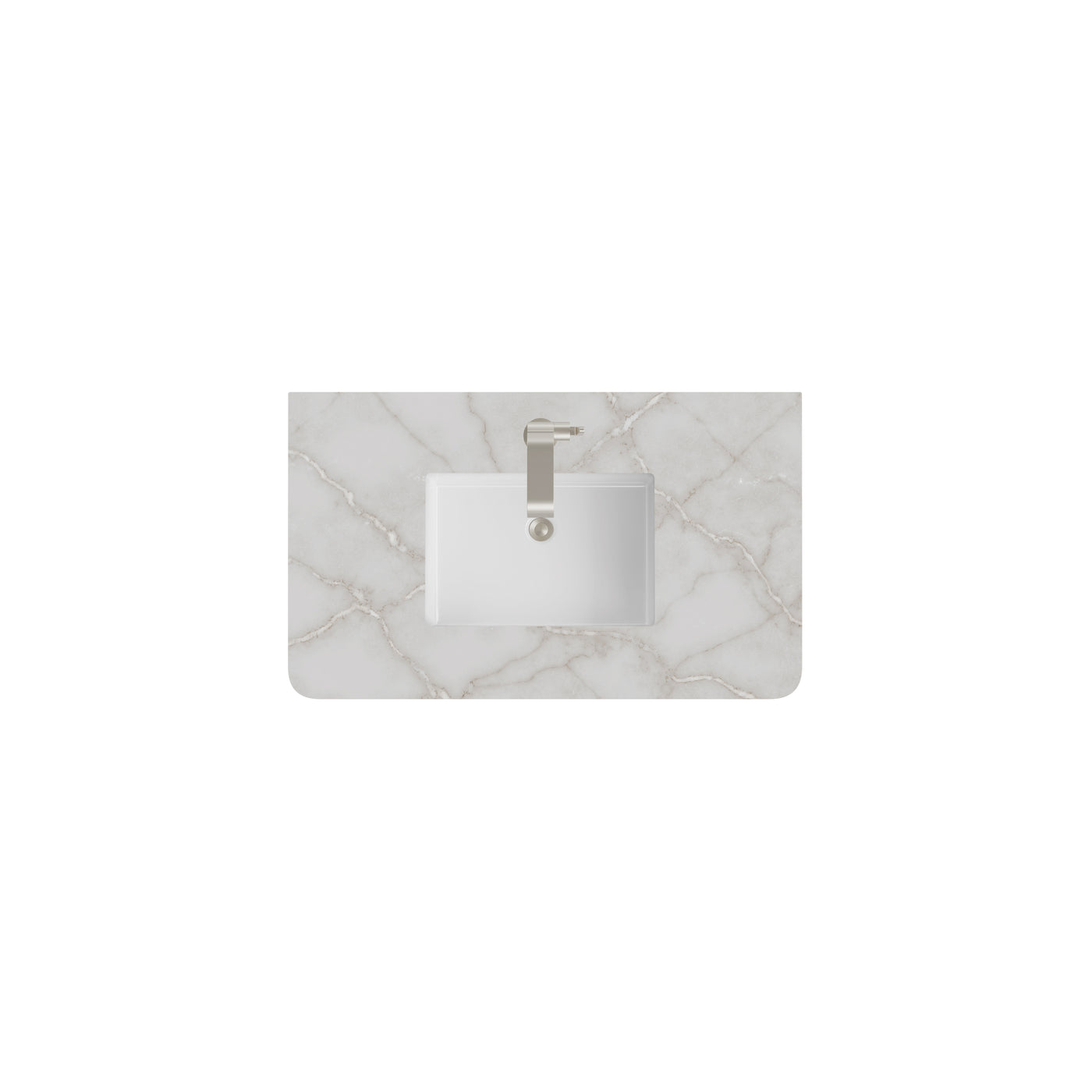 James Martin 36" Single Vanity Top with Victorian Silver (Radius Cut) countertop