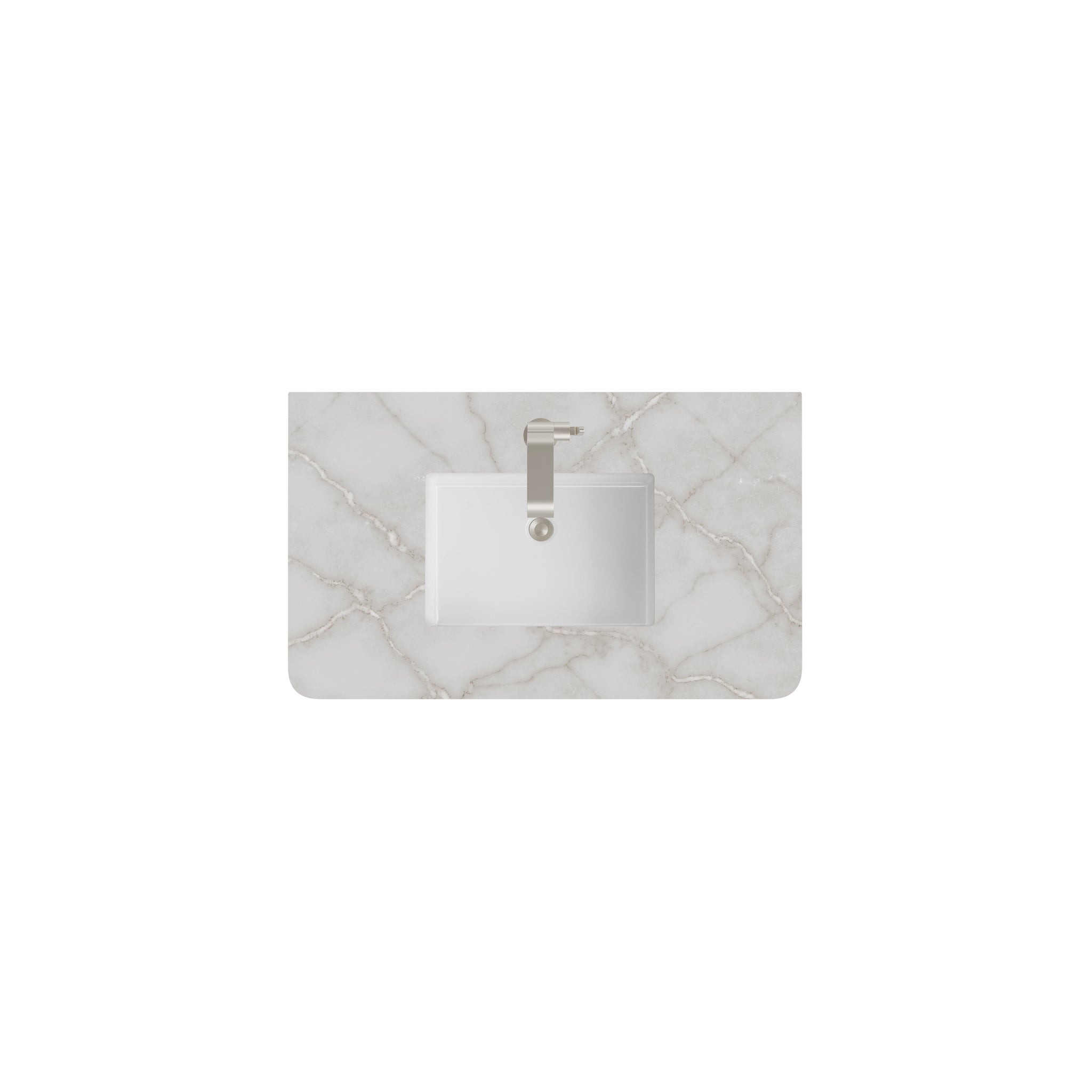 James Martin 36" Single Vanity Top with Victorian Silver (Radius Cut) countertop