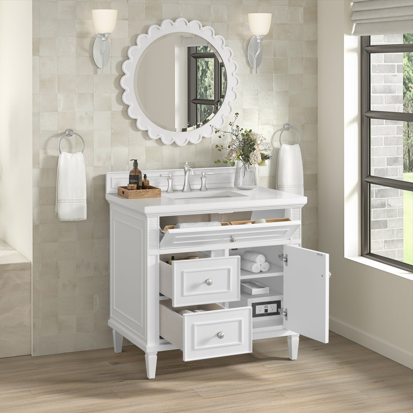 James Martin Lorelai 36" Single Bathroom Vanity, Bright White, view 35