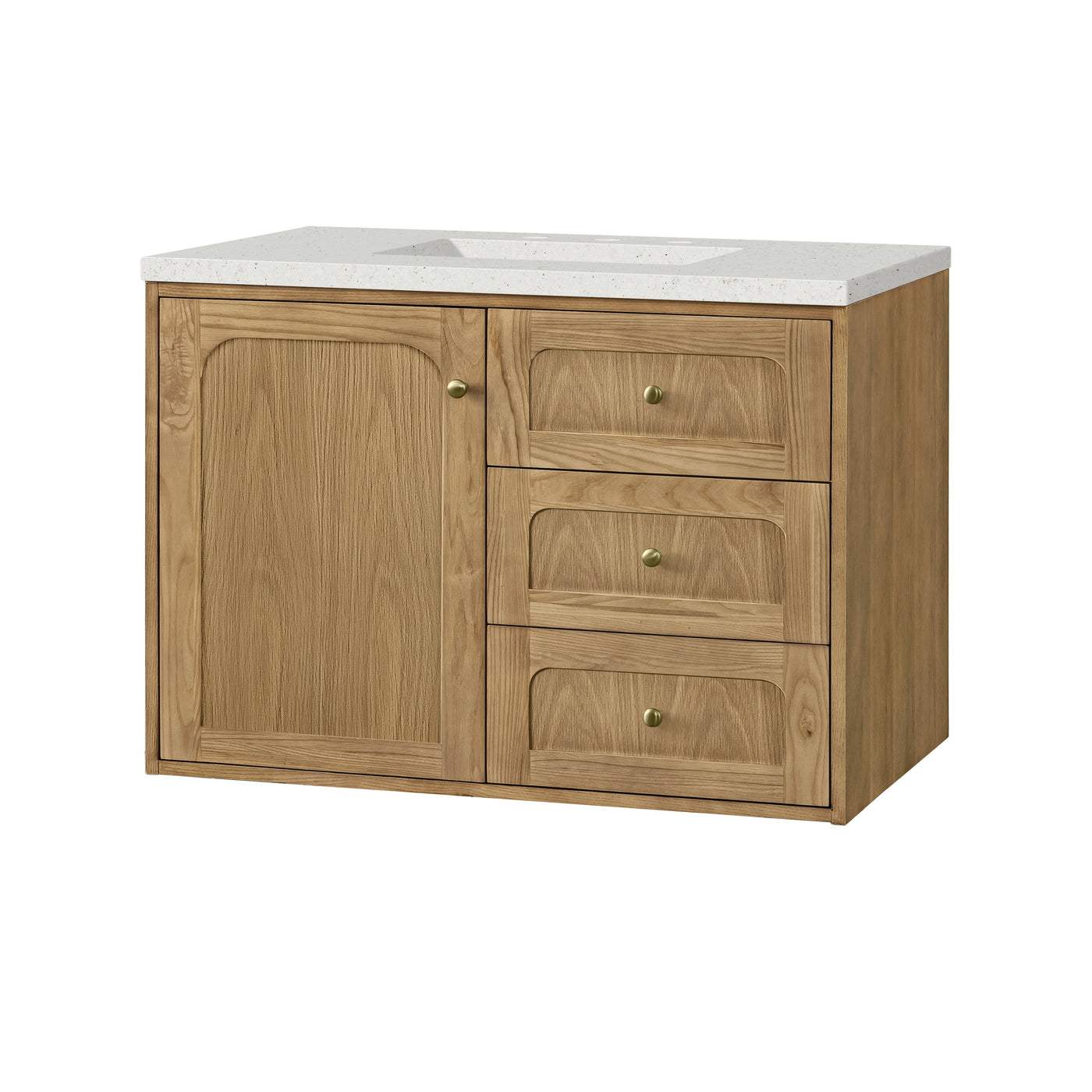 James Martin Laurent 36" Dual Mount Single Bathroom Vanity, Light Natural Oak, view 36