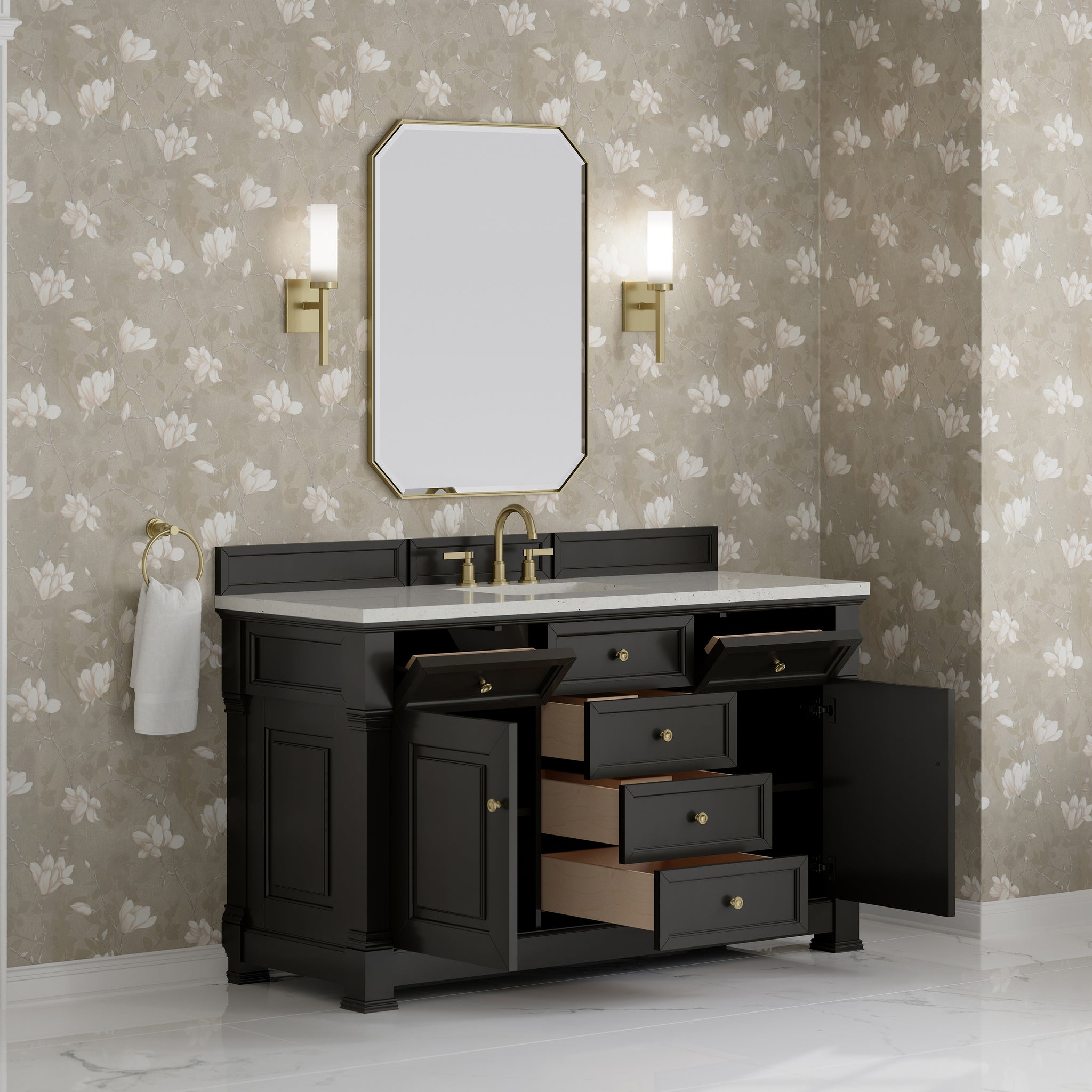 James Martin Brookfield 60" Single Bathroom Vanity, Black Onyx, view 21