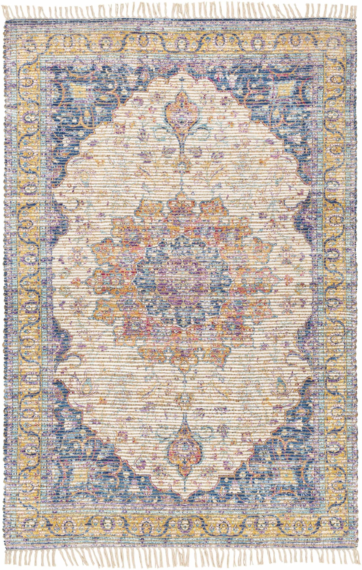 Wallburg Hand Woven Colorful Tassel Rug - Clearance