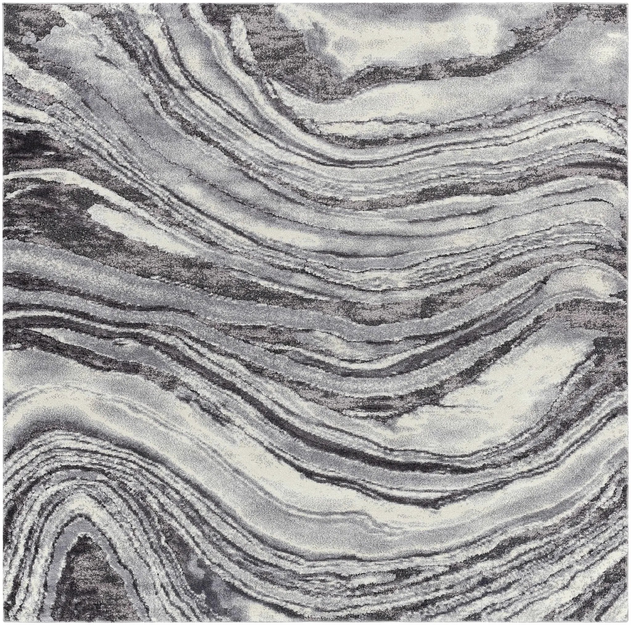 Walloon Gray Marble Thick Rug - Clearance by Boutique Rugs