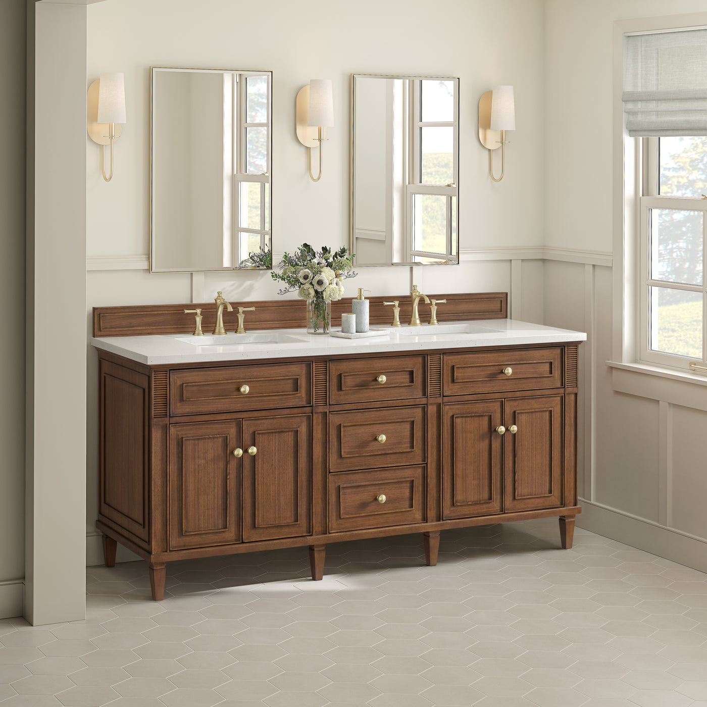 James Martin Lorelai 72" Double Bathroom Vanity, Mid-Century Walnut, view 38