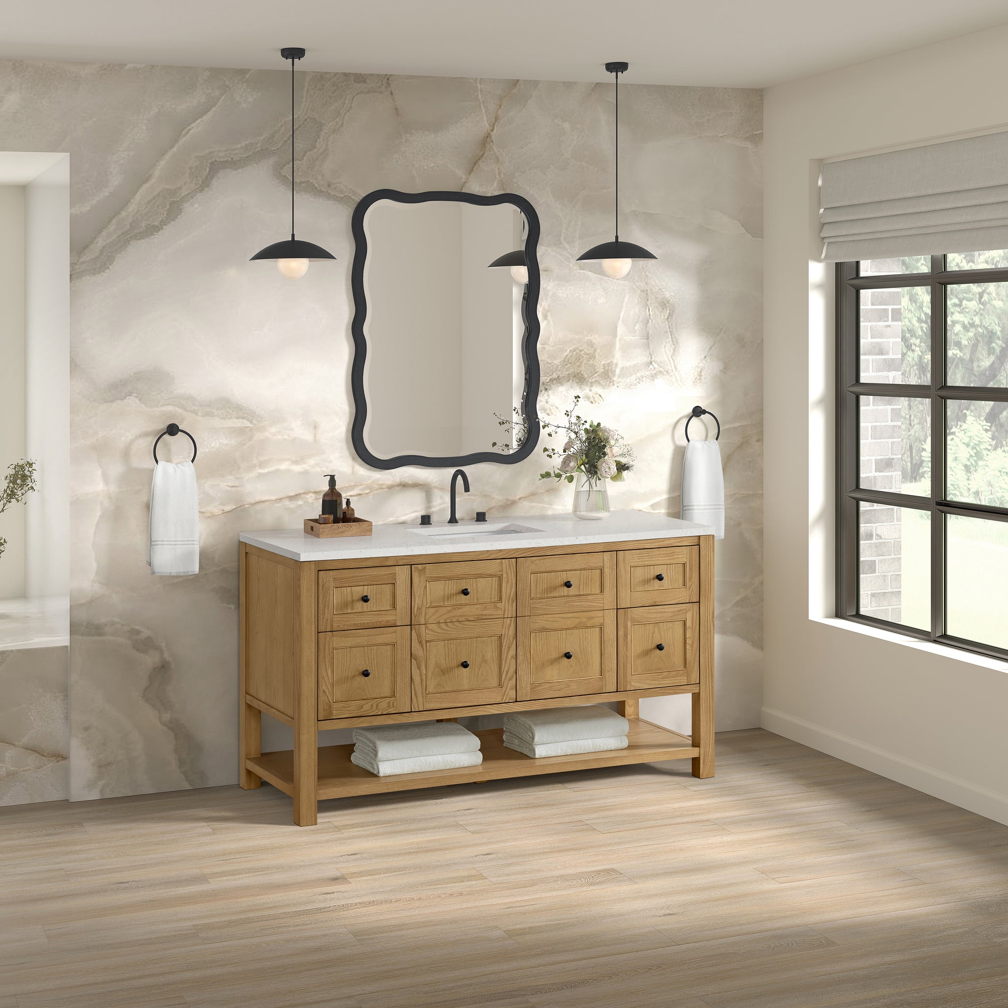 James Martin Breckenridge 60" Single Bathroom Vanity, Light Natural Oak, view 27