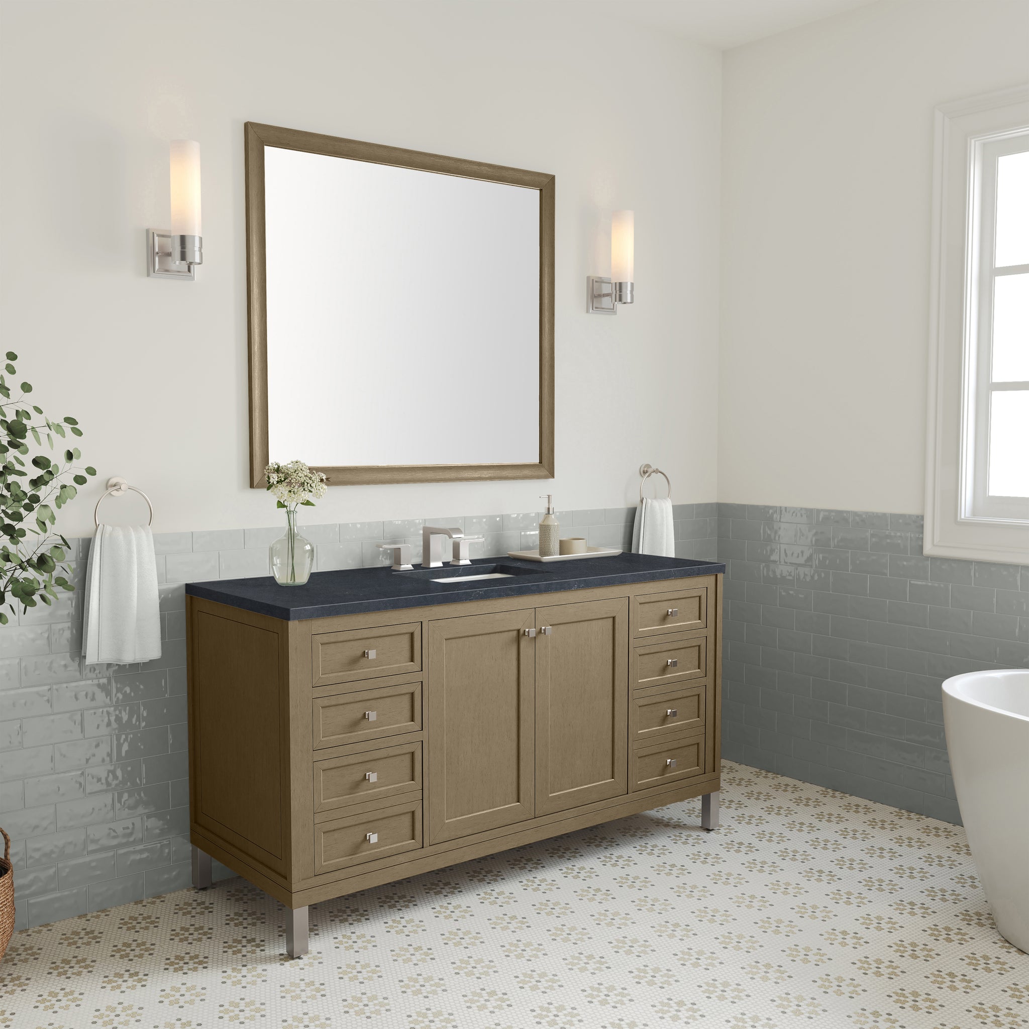 James Martin Chicago 60" Single Bathroom Vanity, Walnut Whisper, view 35