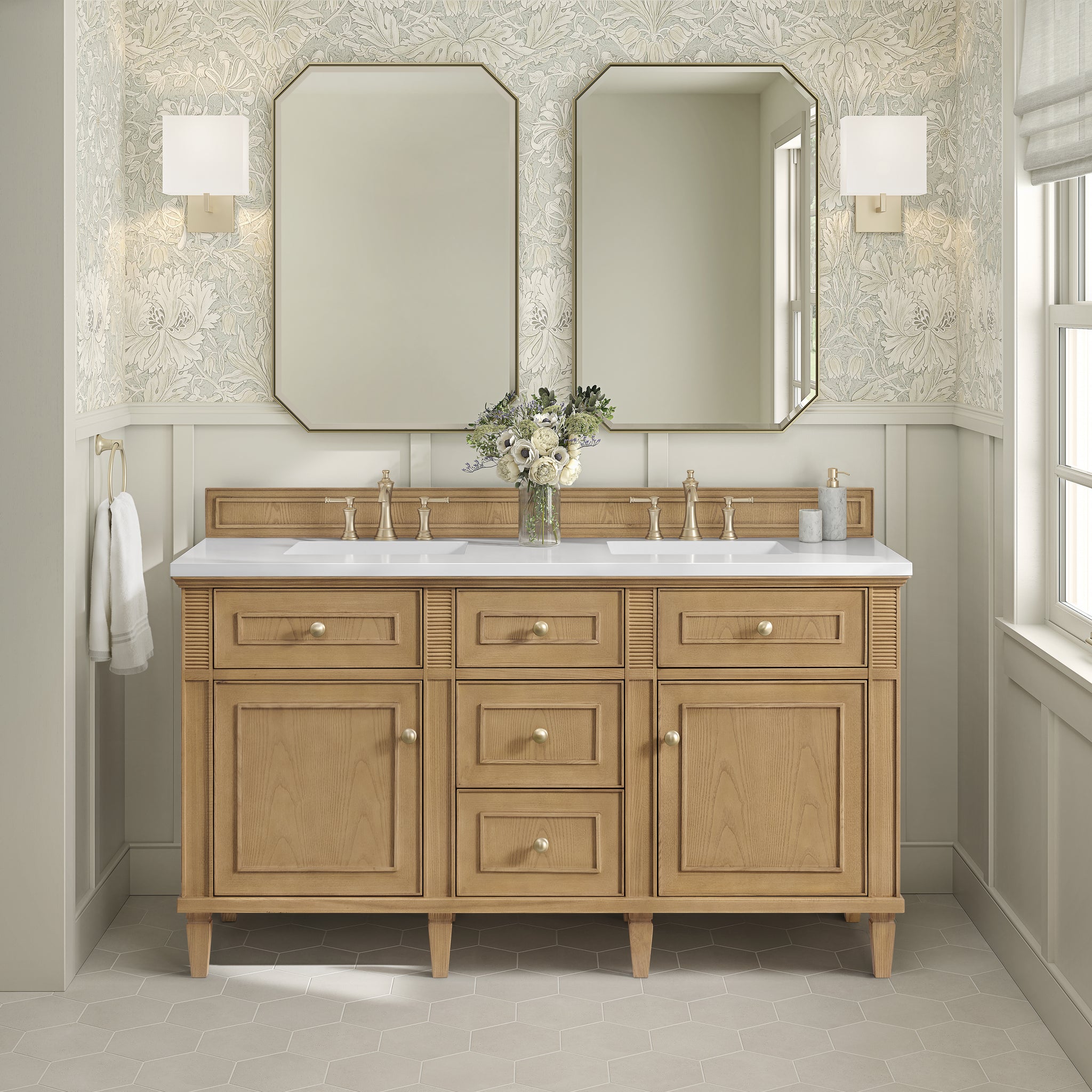 James Martin Lorelai 60" Double Bathroom Vanity, Light Natural Oak, view 39