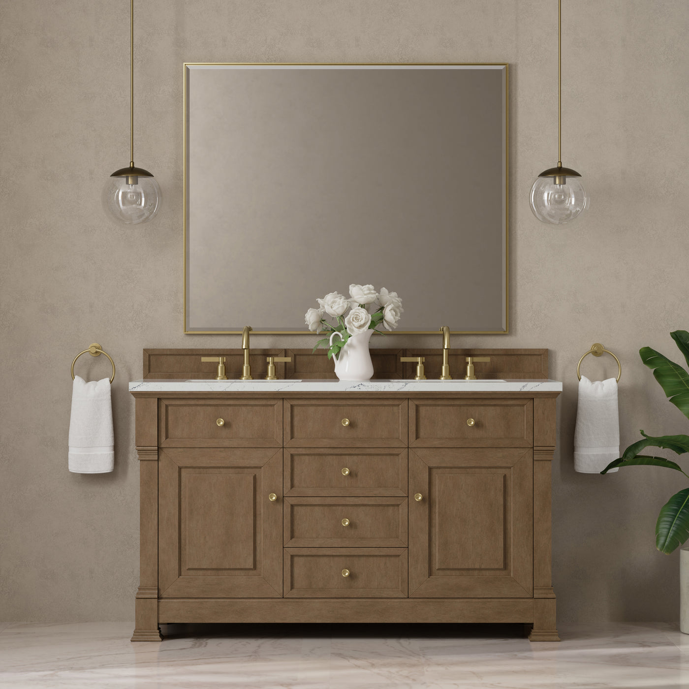 James Martin Brookfield 60" Double Bathroom Vanity, Pecan, view 34