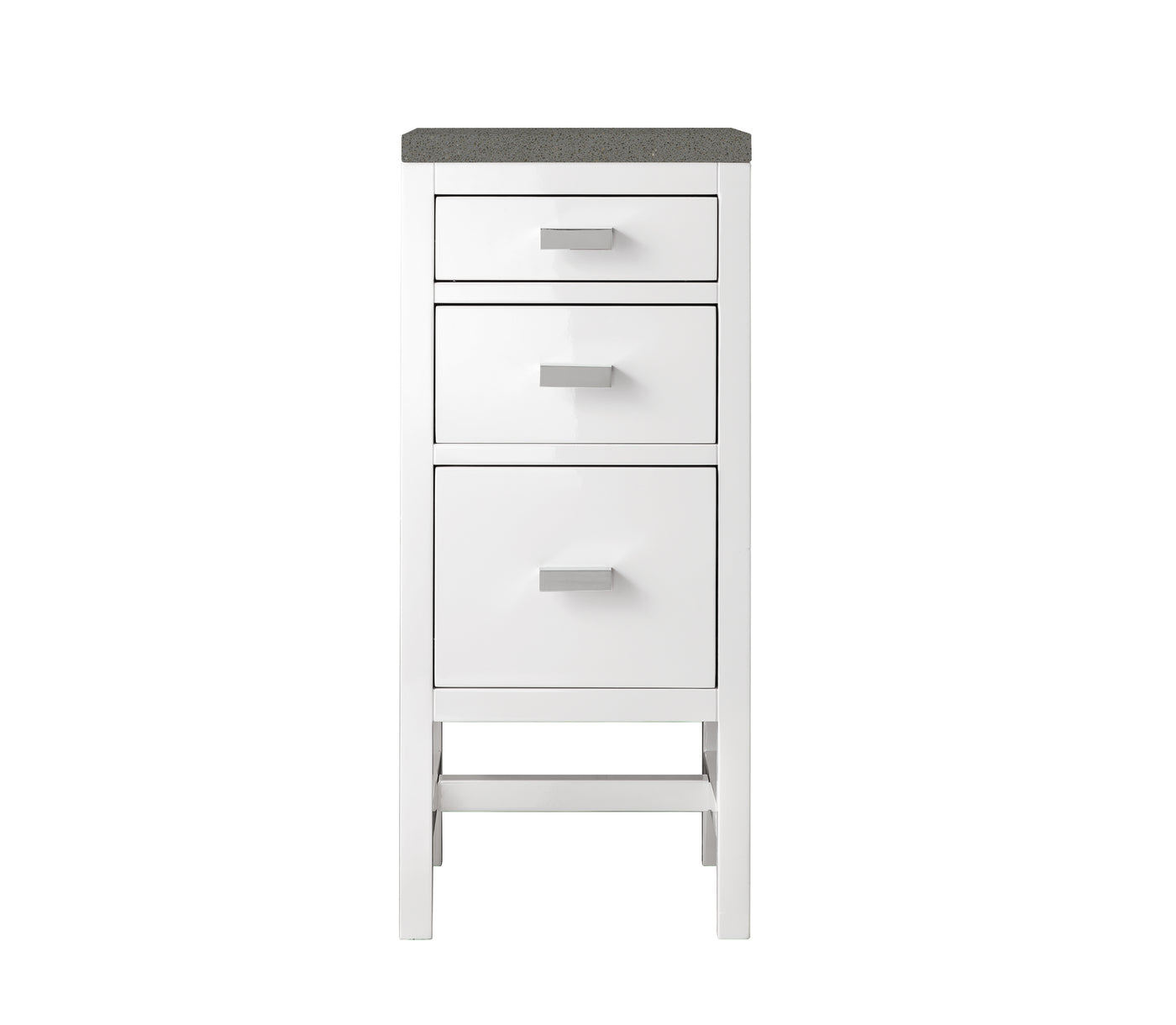 James Martin Addison 15" Base Cabinet, Glossy White with Grey Expo countertop