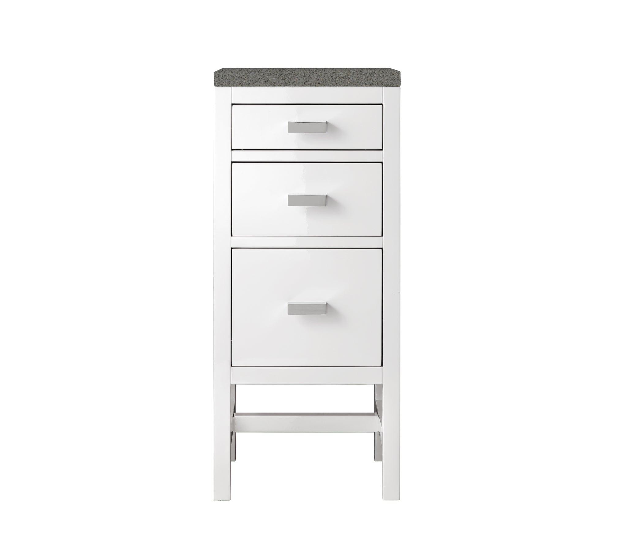 James Martin Addison 15" Base Cabinet, Glossy White with Grey Expo countertop