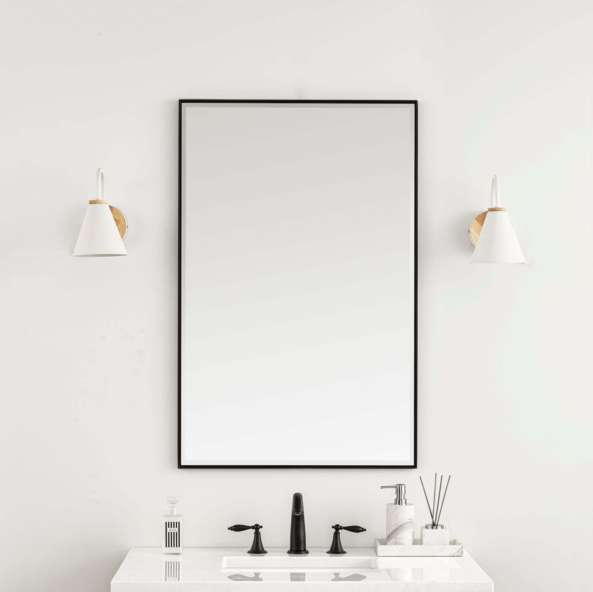 James Martin Rohe 26" Mirror, Matte Black, view 4