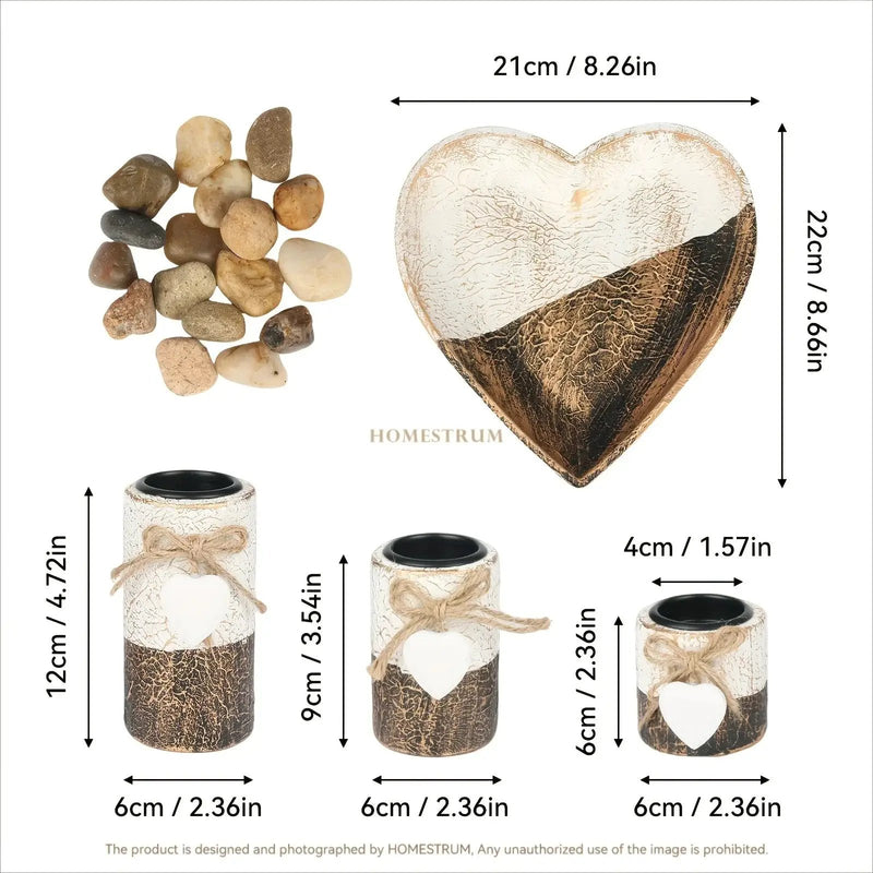 Wood Candlestick - White Rustic Farmhouse Tea Light Holders by House Of Avana