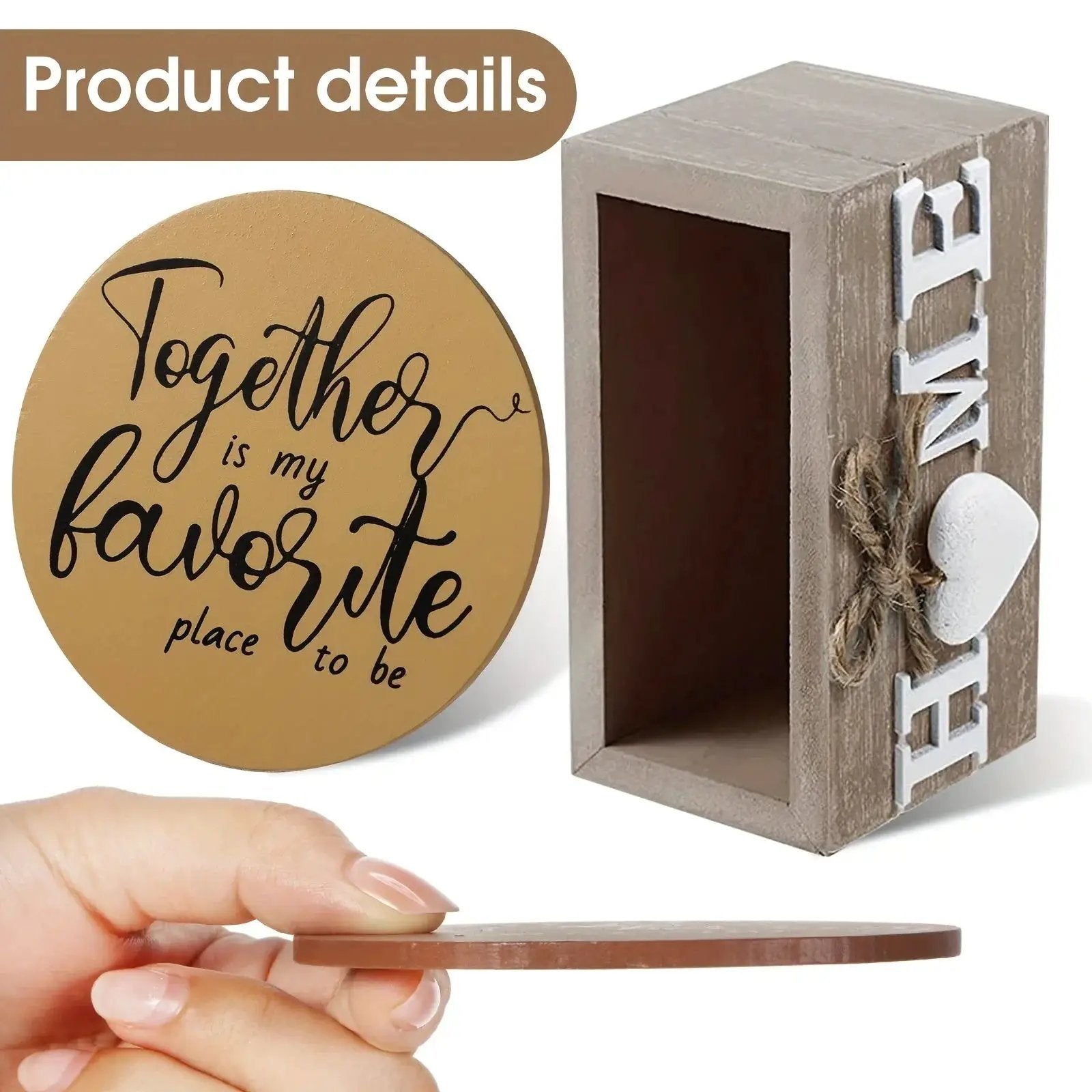 Wood Coasters - Brown Wooden Holder Set by House Of Avana