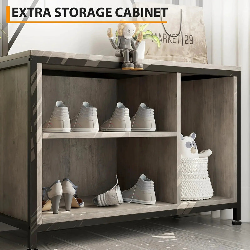 Wood Hall Tree with Storage Bench & 8 Hooks by House Of Avana