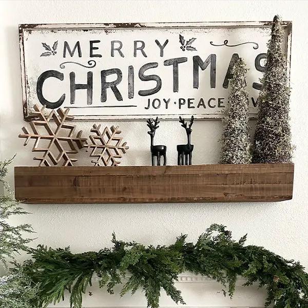 47 Inch Reclaimed Rustic Natural Wood Mantle by Decor Steals