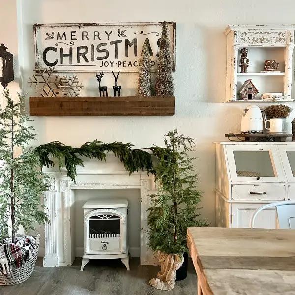 47 Inch Reclaimed Rustic Natural Wood Mantle by Decor Steals