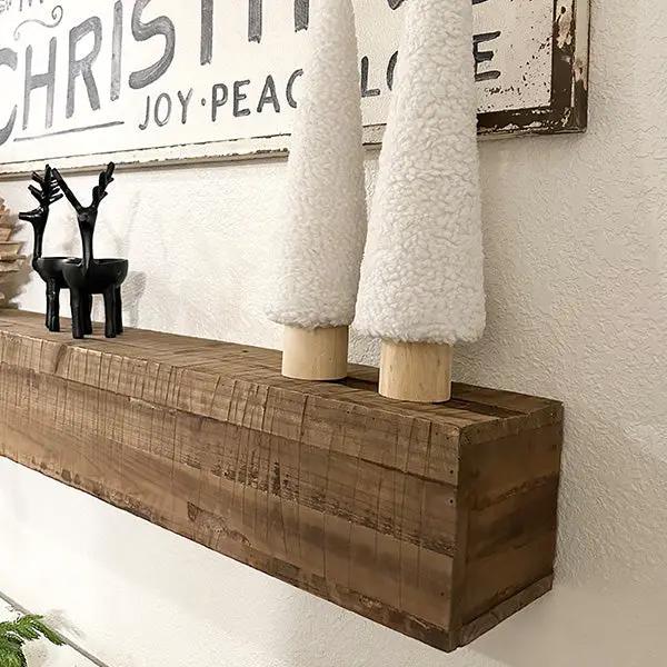 47 Inch Reclaimed Rustic Natural Wood Mantle by Decor Steals