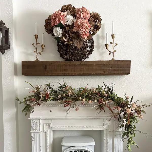 47 Inch Reclaimed Rustic Natural Wood Mantle by Decor Steals