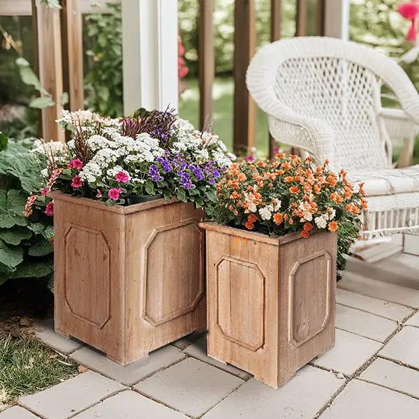 Oversized Wooden Planters Set of 2 by Decor Steals