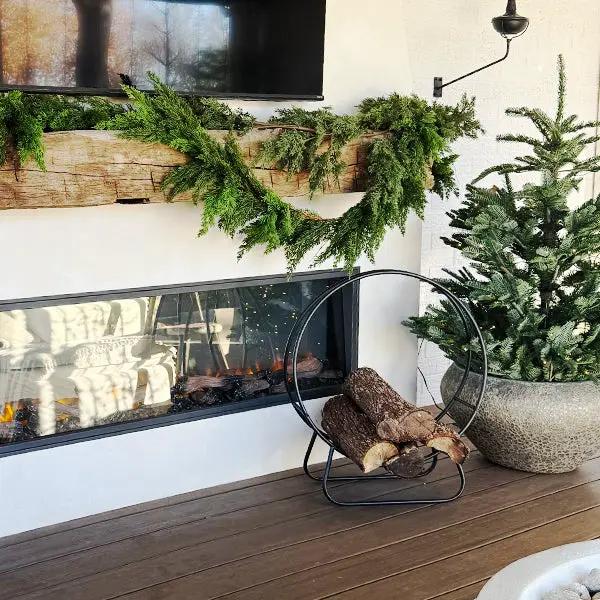 Black Iron Loop Fireplace Log Holder by Decor Steals