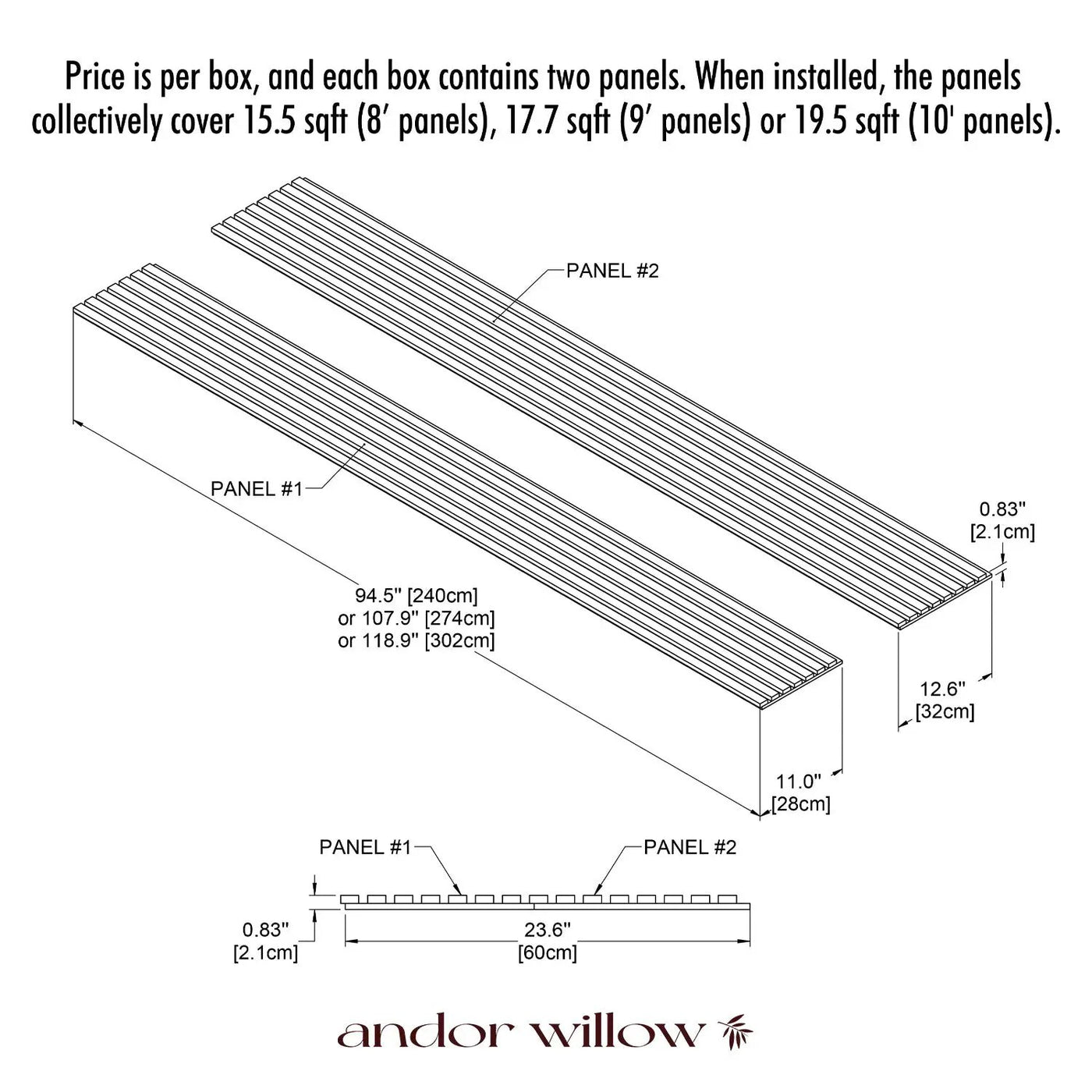 White Oak (Black Felt) Willow Panel by andor willow