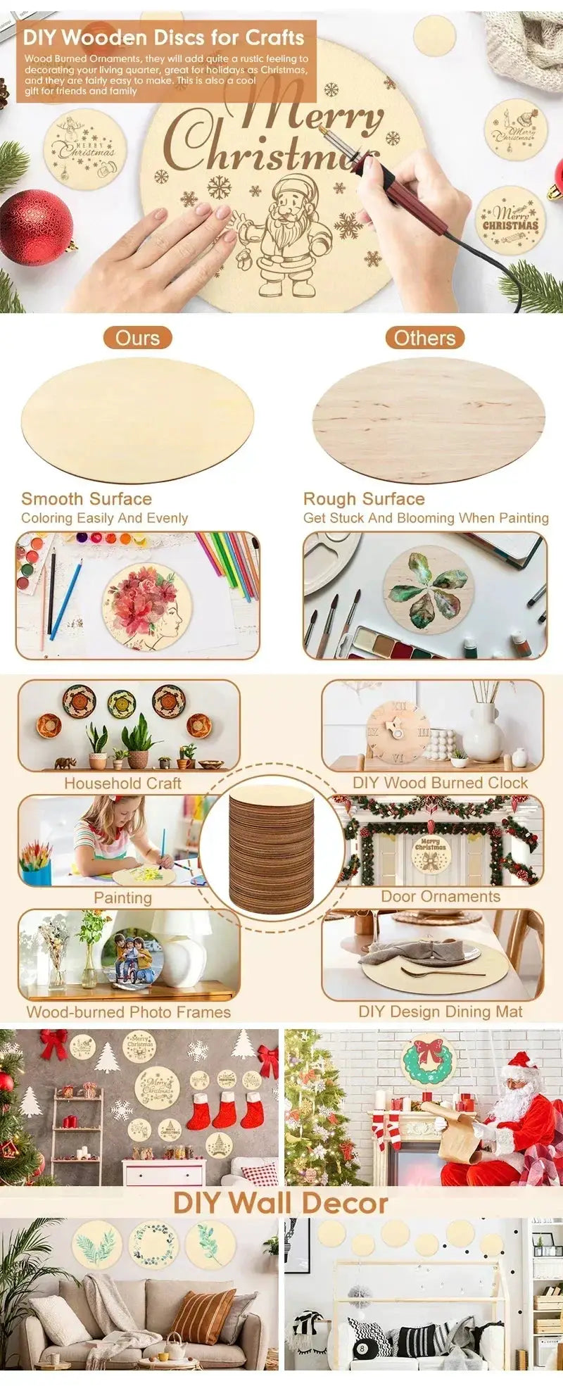 Wood Slices - Natural Wood Round by House Of Avana
